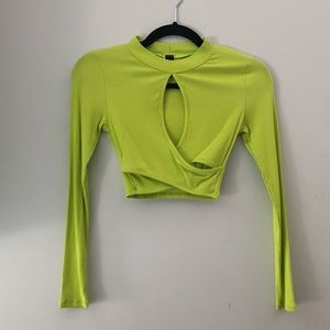 Windsor| Green Long Sleeve Cropped Top (S)